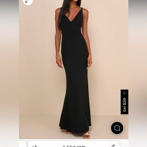 Lulus Black floor length adjustable spaghetti strap dress